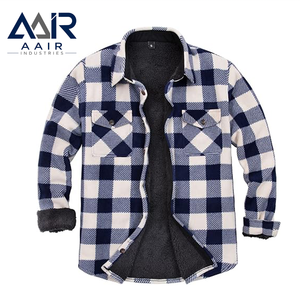<b>Blue</b> Checkered <b>Flannel</b> <b>Shirt</b> Men Long Sleeve Button Down Casual Workwear Office Top 100% Premium Quality - Product Image 2