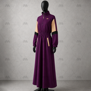 Vêtements de sport modestes pour femmes musulmanes, survêtement long, léger, tenue de sport islamique, logo personnalisé, abaya athlétique, OEM, polyester - Product Image 1
