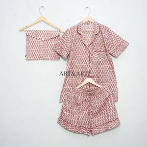 Conjunto de Pijama para Mujer, Cuello en V, Estampado Digital de Cerezas, Secado Rápido, Sexy, para Primavera/Otoño/Verano, Superventas - Product Image 4