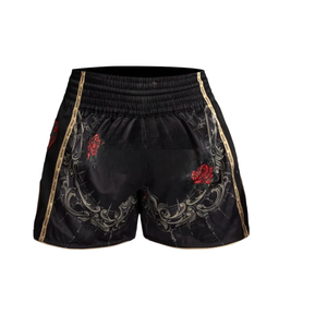 Muay Thai <b>short</b> premium satin fabric custom design breathable lightweight gym training elastic waistband for <b>men</b> women wear - Product Image 4