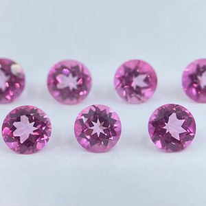 พลอยโทแพซสีชมพูทรงกลมเจียระไน ขนาดต่างๆ คละไซส์  สำหรับทำเครื่องประดับจากธรรมชาติ - Product Image 1