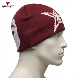 Professional Made 100% Cotton <b>Fleece</b> Fabric <b>Beanie</b> Cap 3D Embroidery Custom Logo Breathable Waterproof Light Weight Unisex - Product Image 3
