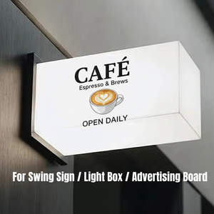 Enseigne LED personnalisée à double face, boîte lumineuse suspendue, enseigne publicitaire pour devanture de magasin, café, salon de manucure - Product Image 6