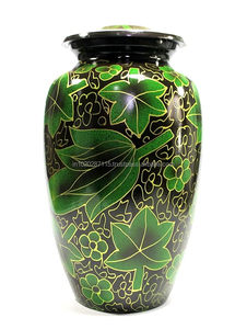 Urna de cenizas humanas de cremación de adultos de aluminio artístico artesanal con acabado grabado que simboliza la paz eterna y la dignidad - Product Image 4