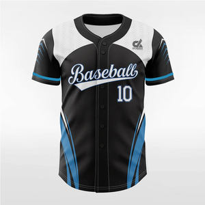 Camiseta de Béisbol Personalizada 2025 con Rayas Abstractas Negras, Detalles Multicolor, Botones, Uniforme de Equipo, Nombre y Número Personalizados, Estilo Profesional - Product Image 4