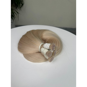 Extensiones de Cabello Rubio Platino al por Mayor, Cabello Humano Virgen Vietnamita Liso Extremo de Doble Trama 613 al por Mayor - Product Image 2