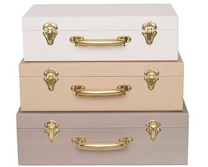 Caja de regalo, cesta de regalo, baúl decorativo para recuerdos, maleta metálica rosa, cofre organizador premium, elegante caja de regalo - Product Image 1