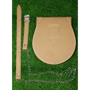 Custom Handmade Real Tan Leather <b>Brogue</b> Style Staghead Premiume Scottish <b>Kilt</b> Sporran Factory Supplies - Product Image 5