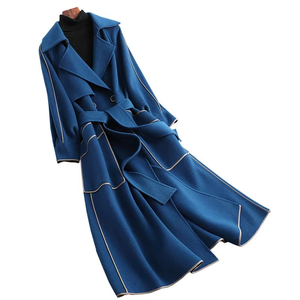 Top Quality Cotton <b>Wool</b> Blend Trench Coat Long Double Breasted Winter Overcoat Belted Warm Fashion Outwear For Women - Product Image 1