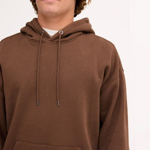 Men's Brown Oversized Zip-Up Hooded <b>Sweatshirt</b> Cotton <b>Fleece</b> Casual Winter Wear Regular Fit Pocket Design Anti-Wrinkle <b>Lined</b> - Product Image 5