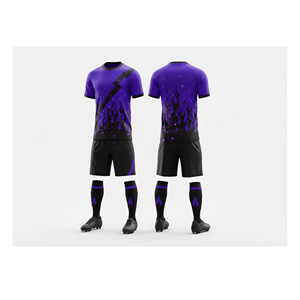 Uniforme de Fútbol Profesional, Camiseta y Pantalones Cortos, Sublimación Completa |   Tallas para Hombres, Mujeres y Jóvenes |   Ropa Deportiva Ligera de Secado Rápido para Entrenamiento - Product Image 3