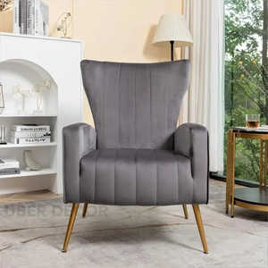 Miyana Stylish Modern Velvet Accent <b>Chair</b> with Metal Legs 1000g kg for Living Room <b>Bedroom</b> or Office - Product Image 4