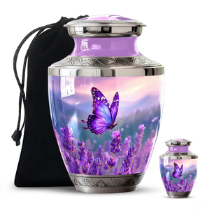 Blue Floral Aluminum Cremation Urn <b>Keepsake</b> Casket <b>for</b> Adult <b>Ashes</b> Custom Commemoration Memorial Decoration - Product Image 2