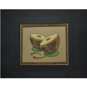 Tableau peint à la main, instrument Tabla Shehnai, peinture artistique indienne pour la décoration murale de la maison - Product Image 5