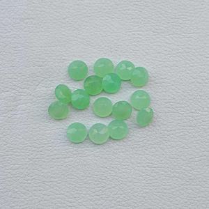 Chrysoprase naturelle 7mm facettes ronde brillant coupe vert pierres précieuses en vrac en gros bricolage pour la fabrication de bijoux anneau pendentif boucles d'oreilles - Product Image 1