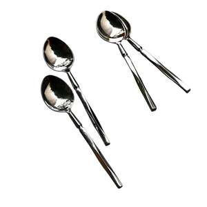 Ensemble de couverts en acier inoxydable au design moderne et écologique avec manche en bois naturel, finition polie miroir, pour la cuisine - Product Image 5