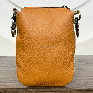 2025 Women Designer Wholesale Custom Hand Tooled Cow Leather Waist <b>Bag</b> with Floral & Turquoise Concho Western Style Mobile <b>Bag</b> - Product Image 6