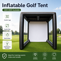 Tente de simulateur de golf gonflable personnalisée, enclos d'entraînement de golf commercial portable avec écran, OEM ODM, taille et logo personnalisés