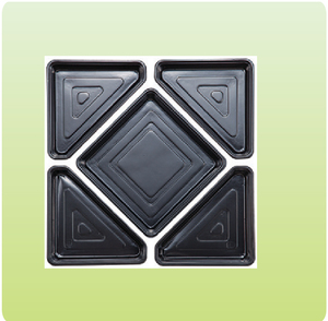 Bandeja Cuadrada Negra de PP con Borde de Cobre para Uso Doméstico, Contenedores y Empaques de Alimentos - Product Image 4