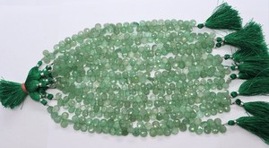 Cuentas facetadas en forma de pera de fresa verde natural, cuentas de piedras preciosas de fresa, 8x10 mm, cuentas de fresa verde de 8 pulgadas para joyería - Product Image 3