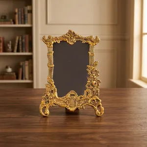 Marco de Fotos de Metal Dorado Victoriano de Primera Calidad, Marco de Fotos de Diseño Vintage para Mesa, Decoración de Hogar de Lujo, Regalo - Product Image 3
