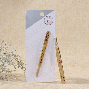 Pinzas de Cejas de Acero Inoxidable Dorado de Primera Calidad con Punta Inclinada, Recubrimiento en Polvo, Herramienta Profesional de Maquillaje y Belleza - Product Image 3
