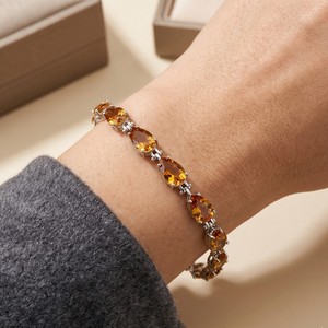 Vintage 925 Sterling Silver <b>Bracelet</b> Natural Citrine <b>Gemstones</b> | AAA Quality Elegant Shiny Women's Jewelry for Party Gift - Product Image 2