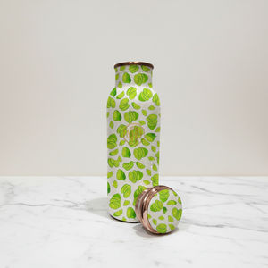 Bouteille d'eau en cuivre pur de 750 ml |   Gourde isotherme grise à motif abstrait, anti-fuite, pour la salle de sport, le bureau et la maison – Vente en gros - Product Image 5