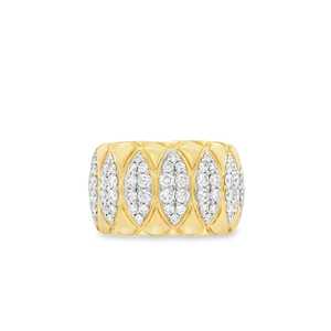 3Ct Dome <b>Statement</b> <b>Ring</b> Wholesale 14k 18k Solid Gold Round Cut Diamond Chunky Puffy Cocktail Fluted Thick Cocktail Fine Jewelry - Product Image 1