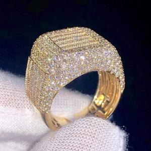 Anillo de Diamantes de Oro Sólido de 24K de Lujo, Corte Brillante Redondo, Color G, Piedras Naturales, Joyería Unisex para Fiestas - Product Image 2