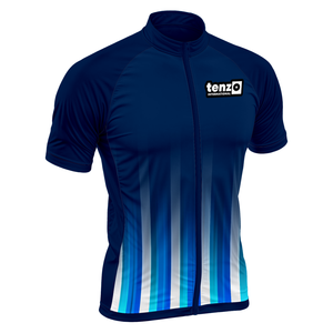 Maillot de cyclisme unisexe Tenzo Intl à manches courtes, fermeture éclair intégrale, respirant, séchage rapide, extensible, polyester, élasthanne, sublimation - Product Image 1