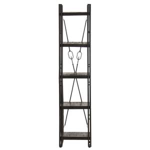 Librería Mediana Industrial de Madera Maciza de Mango Negra, Estilo Rústico Industrial - Product Image 2