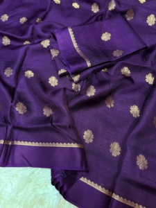 Sari KANCHI Reversible de Seda Tradicional con Tejido ZARI para Mujer - Ideal para Bodas, Fiestas y Diwali, para Todas las Estaciones, Largo hasta el Suelo - Product Image 4