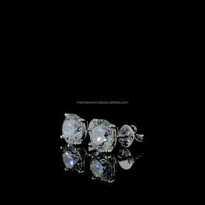 ได้รับการรับรอง2.5ct หินแต่ละรอบตัดเย็นต่างหูเงินฮิปฮอป925 VVS Moissanite เครื่องประดับเพชรสำหรับคริสต์มาส - Product Image 2