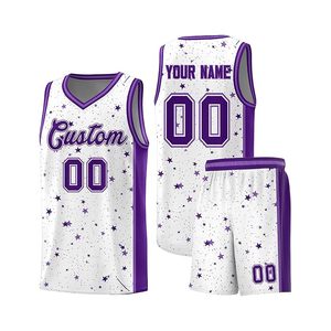 Ensemble de maillot et short de basket-ball unisexe couleur néon, tons vifs, personnalisable, en maille respirante - Product Image 1