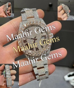 Reloj de Moissanita de Acero Inoxidable y Cristal con Incrustaciones de Diamantes de Primera Calidad para Fiestas, a un Precio Competitivo desde India - Product Image 2