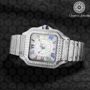 Custom Square <b>Mechanical</b> <b>Watch</b> Gold Tone Stainless Steel Bracelet <b>Watch</b> Rhinestone Dial OEM ODM for Men - Product Image 2