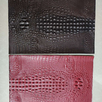 Kulit Buaya Aligator Tekstur Butiran 0.7MM Tebal Anti Pil, Bahan Kulit untuk Pakaian, Sepatu, Tas, Sofa, Koper, Sabuk, Furnitur