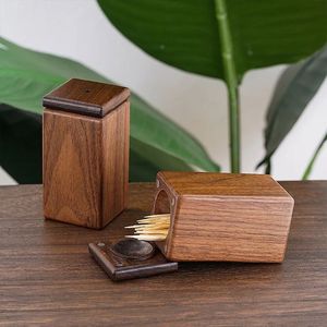 Boîte à cure-dents en bambou naturel avec ouverture de distribution pratique pour la maison, le restaurant et la cuisine - Product Image 5