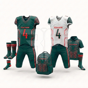 Tenues de football américain personnalisées à manches courtes avec logo imprimé par transfert thermique – Vente en gros - Product Image 2