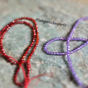 Cuentas de circonita de 2.50 MM en forma redonda, color lavanda púrpura y granate rojo, personalizadas. - Product Image 2