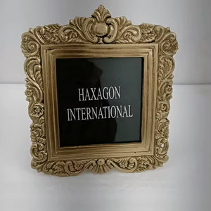 Decorative metal photo <b>frame</b> with antique brass finished and intricate floral designs perfect for elegant interiors - Product Image 2