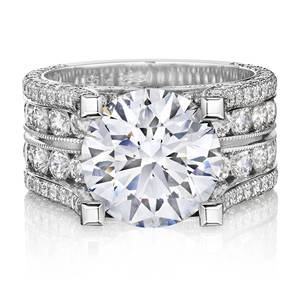 5,83 TDW Runder Schliff Moissanit-Ring Weißgold Braut-Ehering Rhodium-Plattiert Klassischer Verlobungsring - Product Image 1
