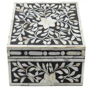 Boîte de rangement haut de gamme, artisanale indienne, incrustation de nacre, motif floral, boîte décorative en bois pour les pays du Golfe, boîtes cadeaux - Product Image 6