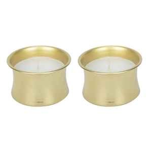 Ensemble de bougies parfumées en métal finition or de luxe, porte-bougie moderne en laiton poli réutilisable, accessoire de décoration intérieure, Pâques - Product Image 1