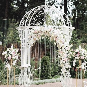 Gazebo en <span class=keywords><strong>fer</strong></span> <span class=keywords><strong>forgé</strong></span> fabriqué à la main design vintage cadre enduit de poudre pour la relaxation en plein air pour les hôtels de jardin jardins plages - Product Image 4