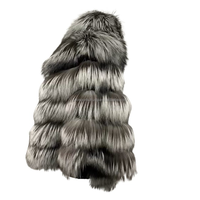 2025 OEM Collection d'hiver pour femmes Poncho en fourrure de renard argenté Cape Pull-Over Fermeture à basse quantité minimale de commande Chauffant Respirant Coupe-vent Fini