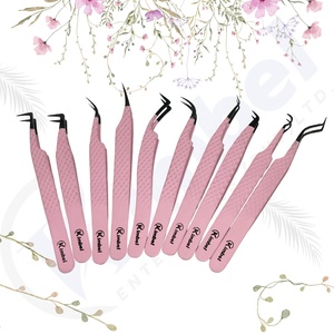 Pinzas de Acero Inoxidable de Punta Puntiaguda de Marca Privada, 90 Grados, Color Rosa, para Extensión de Pestañas, Pinzas para Extensión de Pestañas de Volumen - Product Image 6