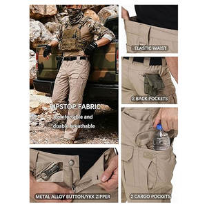 Pantalon cargo extensible à coupe décontractée pour homme, confortable, durable, multi-poches, pour le travail et les activités de plein air, avec tissu extensible flexible - Product Image 4