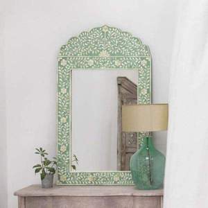 Espejo Rectangular de Lujo con Incrustaciones de Hueso Hecho a Mano, Diseño Moderno Rústico para un Estilo de Hogar Premium, Decoración de Pared Única - Product Image 6